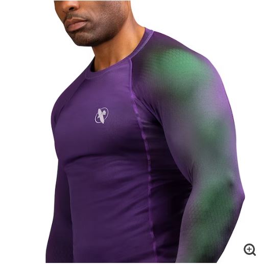 Rashguard Manga Larga Hayabusa Fusion (Morado / Verde) (Disponible por Encargo)