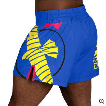 Fightshorts de Kickboxing Hayabusa Icon (Celeste / Amarillo) (Disponible por Encargo)