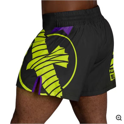 Fightshorts de Kickboxing Hayabusa Icon (Negro / Amarillo) (Disponible por Encargo)