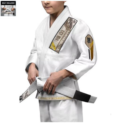 Uniforme de Jiujitsu Brasileño Hayabusa Ascend para Niño (Blanco) (Disponible por Encargo)