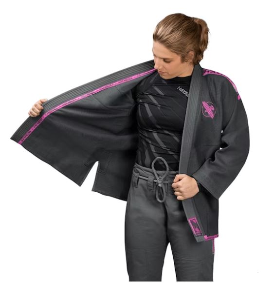 Uniforme de Jiujitsu Brasileño Liviano Hayabusa Lightweight (Gris / Rosado) (Disponible por Encargo)