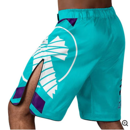 Fightshorts Hayabusa Icon (Largos) (Turquesa / Blanco) (Disponible en Costa Rica y por Encargo)