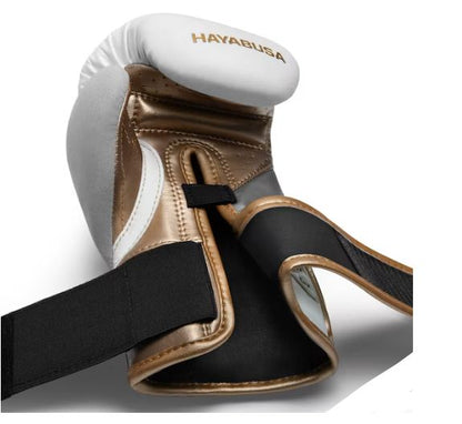 Guantes de Box Hayabusa T3 para Niños (Blanco / Dorado) (Disponible por Encargo)