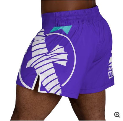 Fightshorts de Kickboxing Hayabusa Icon (Morado / Blanco) (Disponible por Encargo)