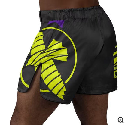 Fightshorts Hayabusa Icon (Cortos) (Negro / Amarillo) (Disponible por Encargo)