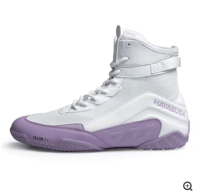 Zapatos de Box Hayabusa Talon (Blanco / Lila) (Disponible por Encargo)