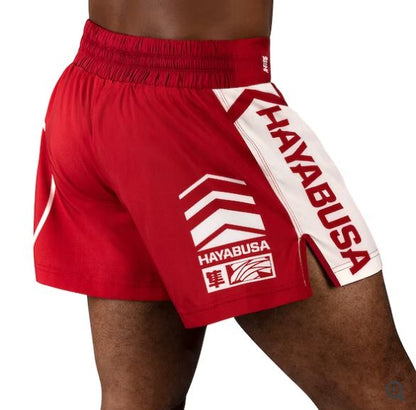 Fightshorts de Kickboxing Hayabusa Icon (Rojo / Blanco) (Disponible por Encargo)
