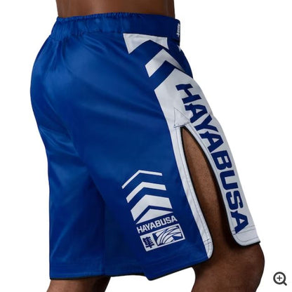 Fightshorts Hayabusa Icon (Largos) (Azul / Blanco) (Disponible por Encargo)