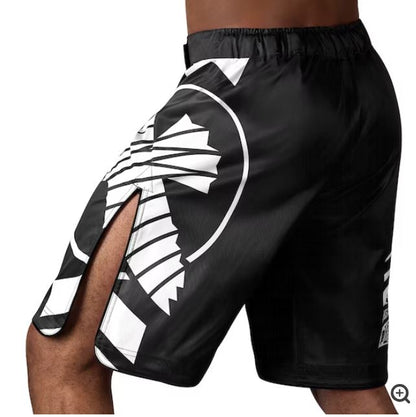 Fightshorts Hayabusa Icon (Largos) (Negro / Blanco) (Disponible por Encargo)