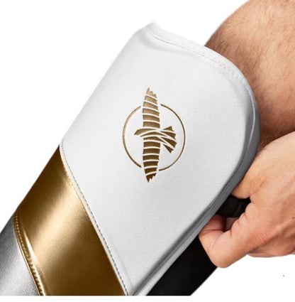 Espinilleras Hayabusa T3 Edición Full Back (Blanco / Dorado) (Disponible por Encargo)