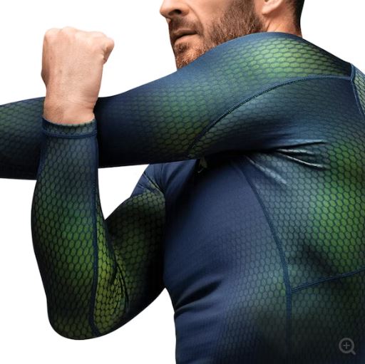 Rashguard Manga Larga Hayabusa Fusion (Azul / Verde) (Disponible por Encargo)
