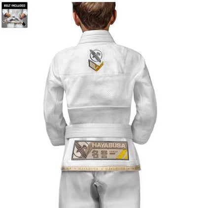 Uniforme de Jiujitsu Brasileño Hayabusa Ascend para Niño (Blanco) (Disponible por Encargo)