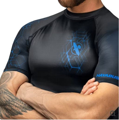 Rashguard Manga Corta Hayabusa Geo (Azul) (Disponible por Encargo)