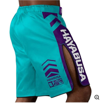 Fightshorts Hayabusa Icon (Largos) (Turquesa / Blanco) (Disponible en Costa Rica y por Encargo)