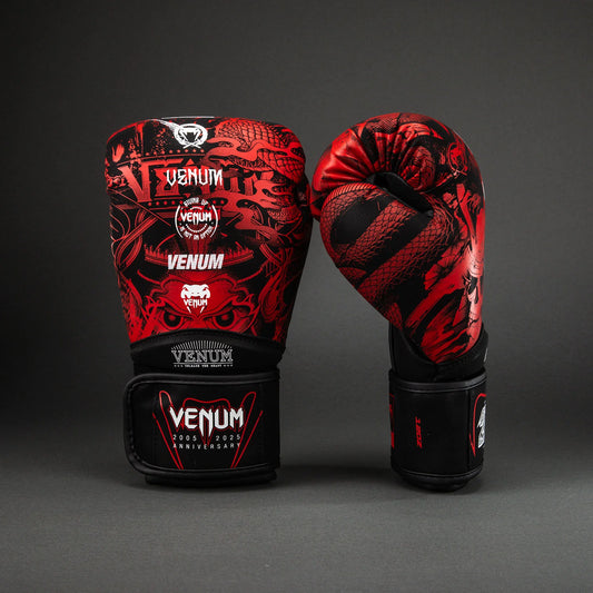 Guantes de Box Venum Challenger 20 aniversario (Negro / Rojo) (Disponible en Costa Rica)