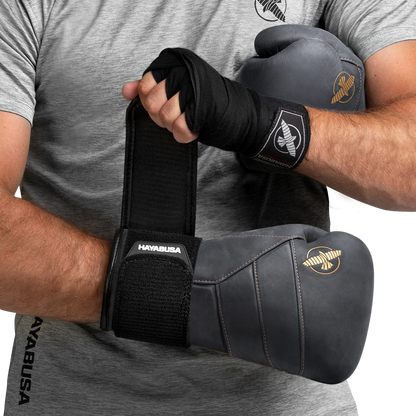 Guantes de Box Hayabusa T3 de Cuero de Lujo (Negro / Dorado) (Disponible por Encargo)