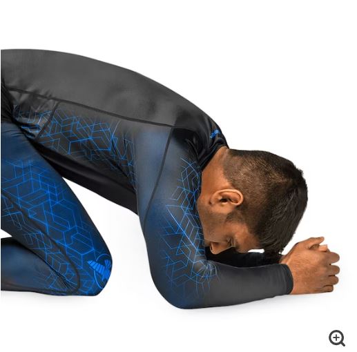 Rashguard Manga Larga Hayabusa Geo (Azul) (Disponible por Encargo)