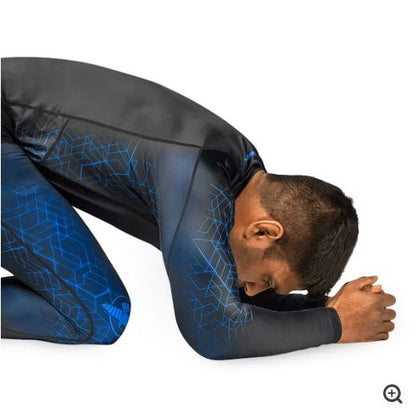 Rashguard Manga Larga Hayabusa Geo (Azul) (Disponible por Encargo)