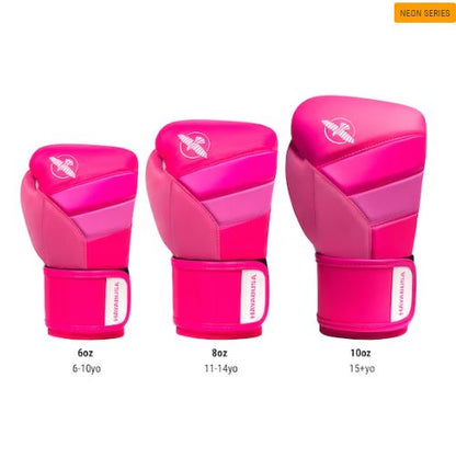 Guantes de Box Hayabusa T3 para Niños Neón (Rosado / Blanco) (Disponible por Encargo)