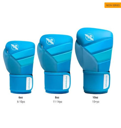 Guantes de Box Hayabusa T3 para Niños Neón (Celeste / Azul) (Disponible por Encargo)