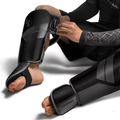 Espinilleras para Niño Hayabusa S4 (Negro / Gris) (Disponible por Encargo)