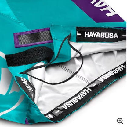 Fightshorts Hayabusa Icon (Largos) (Turquesa / Blanco) (Disponible en Costa Rica y por Encargo)