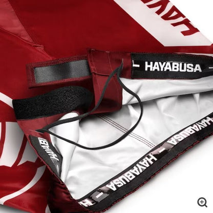 Fightshorts Hayabusa Icon (Cortos) (Rojo / Blanco) (Disponible por Encargo)