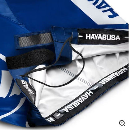 Fightshorts Hayabusa Icon (Largos) (Azul / Blanco) (Disponible por Encargo)