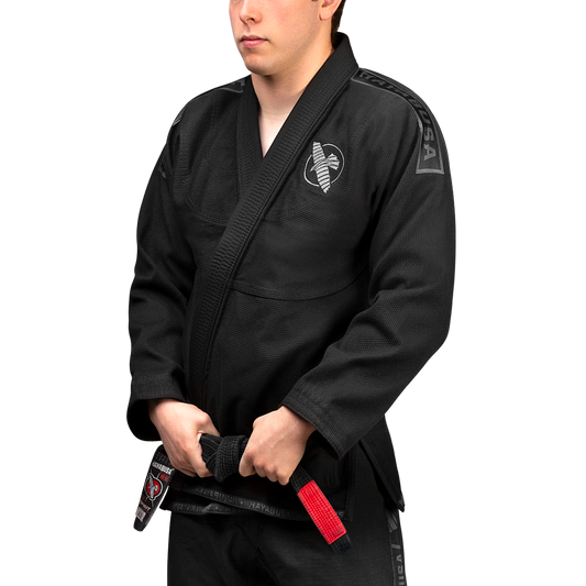 Uniforme de Jiujitsu Brasileño Liviano Hayabusa Lightweight (Negro / Gris) (Disponible por Encargo)