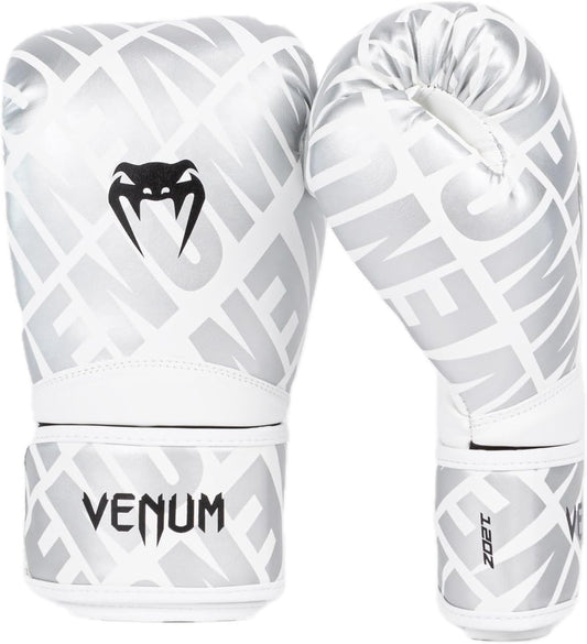 Guantes de Box Venum Contender 1.5 XT (Blanco / Plateado) (Disponible en Costa Rica y por Encargo)