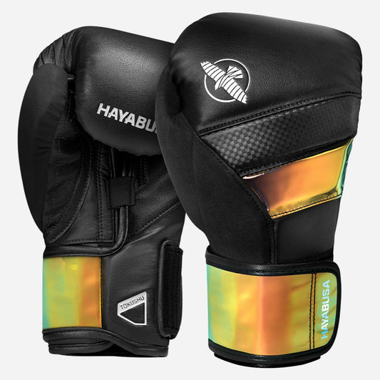 Guantes de Box Hayabusa T3 (Negro / Dorado Metálico) (Disponible por Encargo)