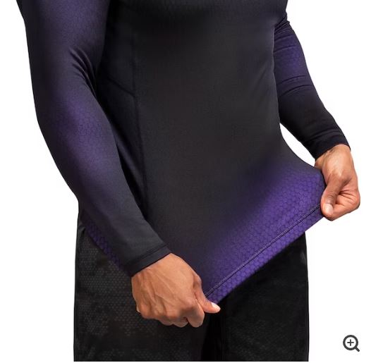 Rashguard Manga Larga Hayabusa Fusion (Negro / Morado) (Disponible en Costa Rica y por Encargo)