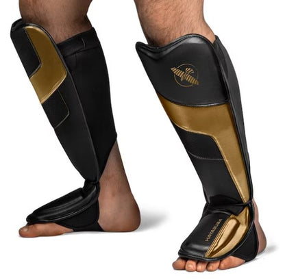 Espinilleras Hayabusa T3 Edición Full Back (Negro / Dorado) (Disponible por Encargo)