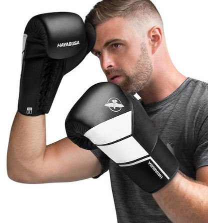 Guantes de Box Hayabusa S4 con Cierre con Cordón (Negro / Blanco) (Disponible por Encargo)