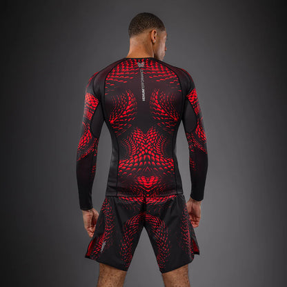 Rashguard Manga Larga Venum Matupa (Negro / Rojo) (Disponible en Costa Rica)