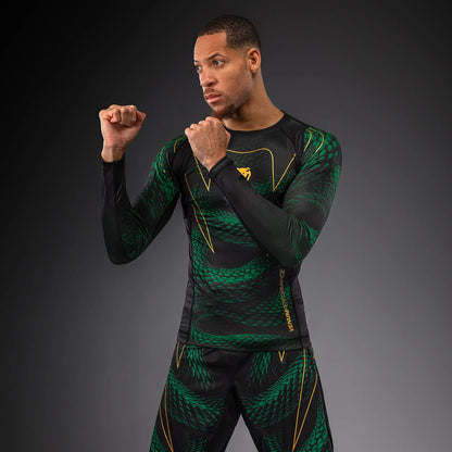 Rashguard Manga Larga Venum Matupa (Negro / Verde) (Disponible en Costa Rica)