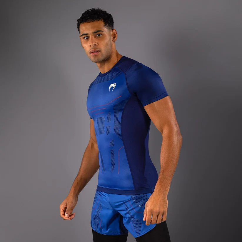 Rashguard Manga Corta para Hombre Venum Technical 3.0 (Azul Nocturno) (Disponible en Costa Rica)