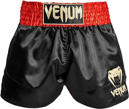 Fightshorts de Muay Thai Venum Classic (Negro / Rojo / Dorado) (Disponible por Encargo)