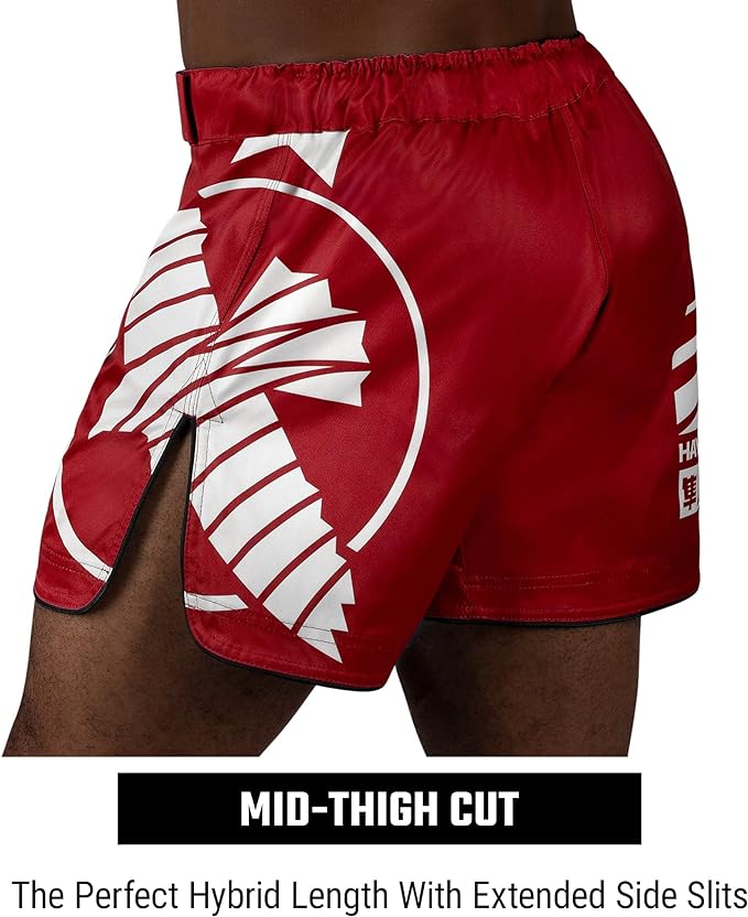 Fightshorts Hayabusa Icon (Cortos) (Rojo / Blanco) (Disponible por Encargo)