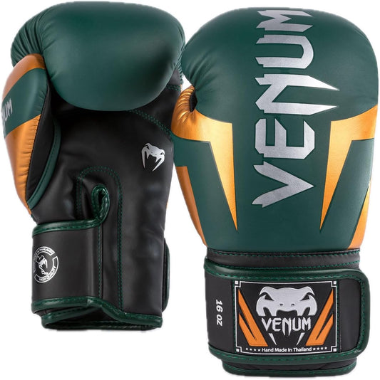 Guantes de Box Venum Elite (Verde / Bronce / Plateado) (Disponible por Encargo)