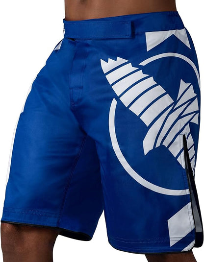 Fightshorts Hayabusa Icon (Largos) (Azul / Blanco) (Disponible por Encargo)