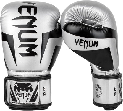 Guantes de Box Venum Elite (Plateado / Negro) (Disponible por Encargo)