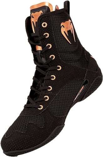 Zapatos de Box Venum Elite Evo Monogram (Negro / Bronce) (Disponible por Encargo)