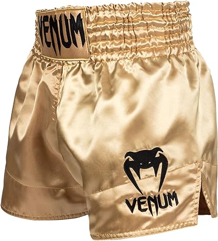 Fightshorts de Muay Thai Venum Classic (Dorado / Negro) (Disponible por Encargo)