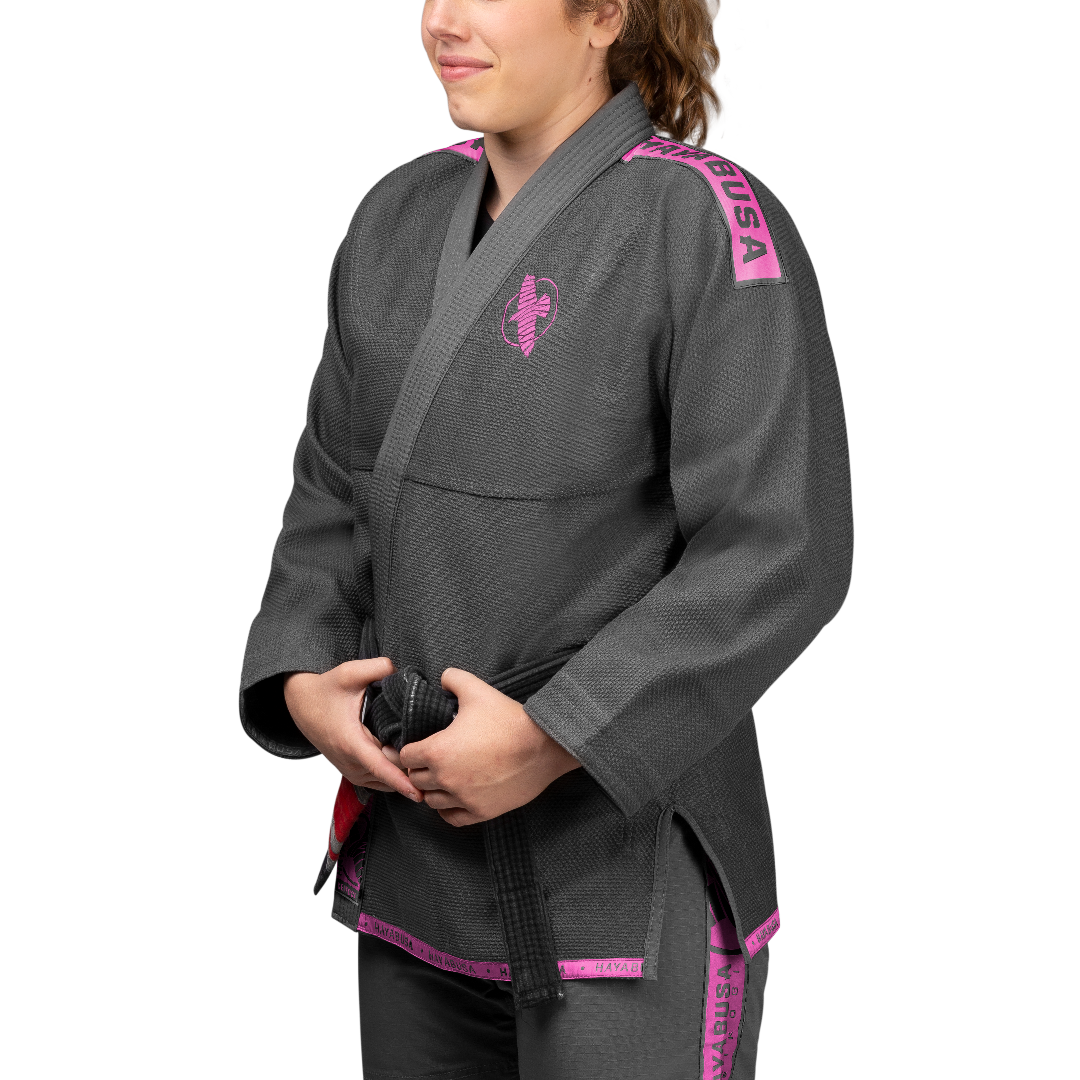 Uniforme de Jiujitsu Brasileño Liviano Hayabusa Lightweight (Gris / Rosado) (Disponible por Encargo)
