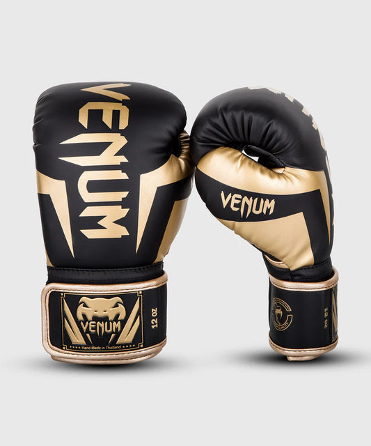 Guantes de Box Venum Elite (Negro / Dorado) (Disponible por Encargo)