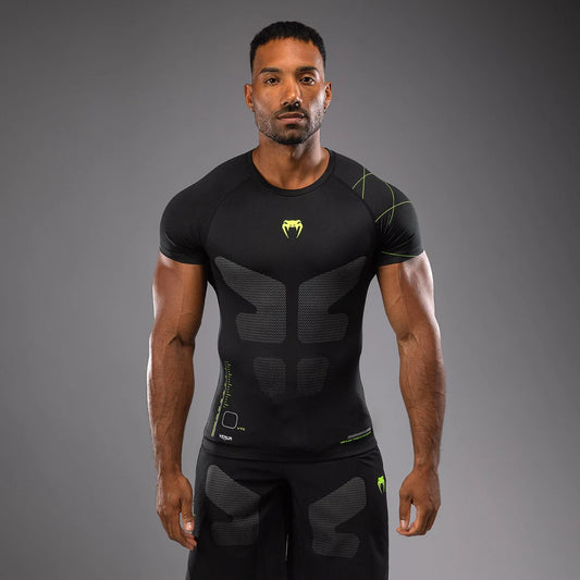 Rashguard Manga Corta para Hombre Venum Tactical XT (Amarillo Neón) (Disponible en Costa Rica y por Encargo)