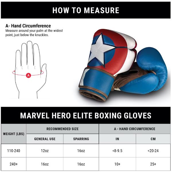 Guantes de Box Hayabusa T3 Edición Capitán América Steve Rogers (Marvel) (Disponible por Encargo)