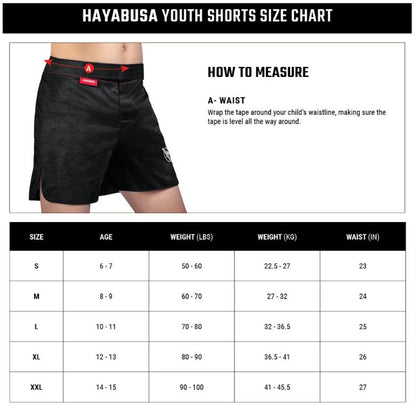 Fightshorts para Niño Hayabusa Hexagon (Negro) (Disponible por Encargo)