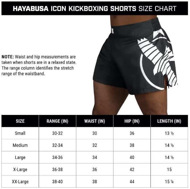 Fightshorts de Kickboxing Hayabusa Icon (Negro / Amarillo) (Disponible por Encargo)